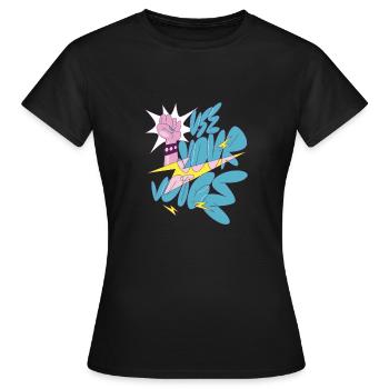 Verwenden Sie Ihre Stimme Verwenden Sie Ihre Stimm - Frauen T-Shirt - Schwarz - Vorne - AI Model Female 172 dark (172cm)