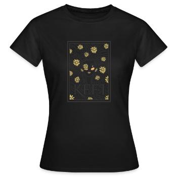 Kefi Frau Gänseblümchen Kefi Frau Gänseblümchen Ge - Frauen T-Shirt - Schwarz - Vorne - AI Model Female 172 dark (172cm)