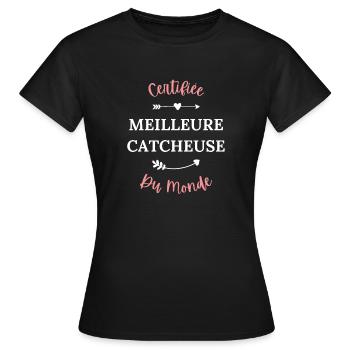 Certifiée meilleure catcheuse du monde - T-shirt Femme - noir - Devant - AI Model Female 172 dark (172cm)
