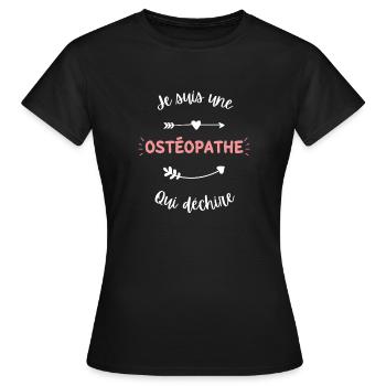 Je suis une ostéopathe qui déchire - T-shirt Femme - noir - Devant - AI Model Female 172 dark (172cm)