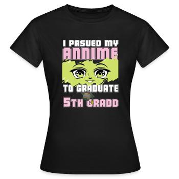 5th grade Graduation anime 2022 Graduate elementar - Frauen T-Shirt - Schwarz - Vorne - AI Model Female 172 dark (172cm)