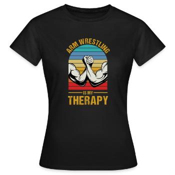 Le bras de fer est ma thérapie Arm pusher combat spor - T-shirt Femme - noir - Devant - AI Model Female 172 dark (172cm)