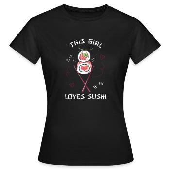 Sushi Girl Women's T-Shirt - Women's T-Shirt - black - Front - AI Model Female 172 dark (172cm)