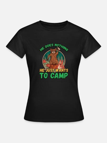 Der Tut Nix Der Will Nur Campen - Zelten Natur - Dame-T-shirt - sort