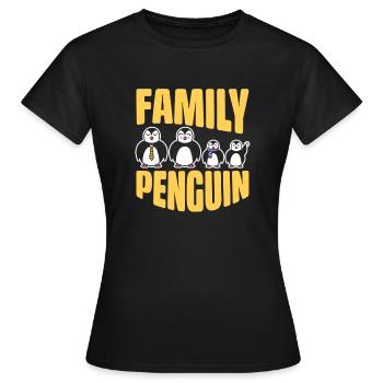 Pinguin-Clan - Frauen T-Shirt - Schwarz - Vorne - AI Model Female 172 dark (172cm)