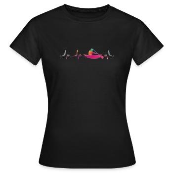 Canoe Canoeing Heartbeat - Women's T-Shirt - black - Front - AI Model Female 172 dark (172cm)