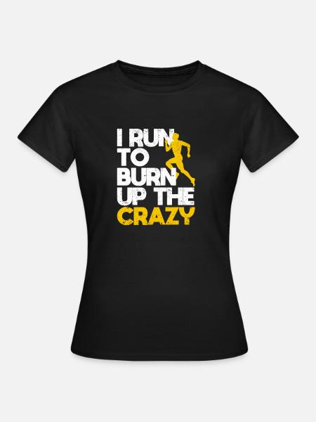 Ik ren naar de gekke Funny Running Fitness - Vrouwen T-shirt - zwart