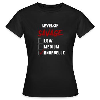 Niveau de Sauvage : ANNABELLE Coche Nouveauté Custo - T-shirt Femme - noir - Devant - AI Model Female 172 dark (172cm)
