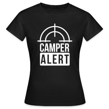 Camper Alert Gaming Streamer Gamer Warzone Zocker - Frauen T-Shirt - Schwarz - Vorne - AI Model Female 172 dark (172cm)