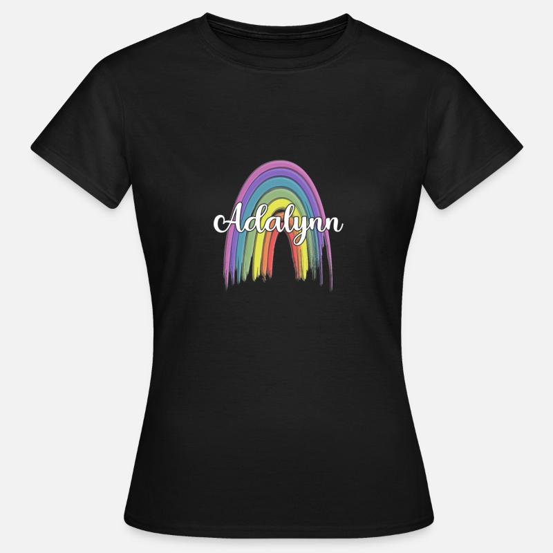ANDREA Rainbow Cursive - Frauen T-Shirt - Schwarz