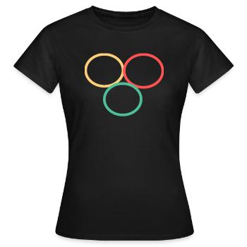 Drei Kreise Simpel Design - Frauen T-Shirt - Schwarz - Vorne - AI Model Female 172 dark (172cm)