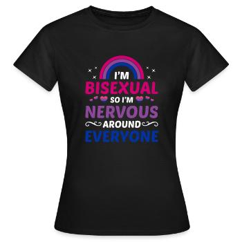 Je suis bisexuel - T-shirt Femme - noir - Devant - AI Model Female 172 dark (172cm)