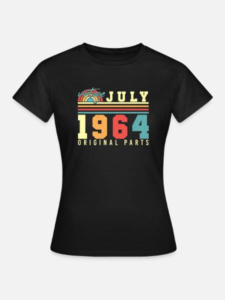 1964 Juli Vintage - Frauen T-Shirt - Schwarz
