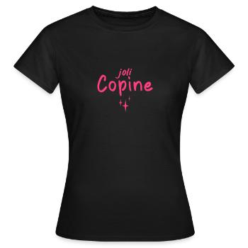 joli Copine - T-shirt Femme - noir - Devant - AI Model Female 172 dark (172cm)