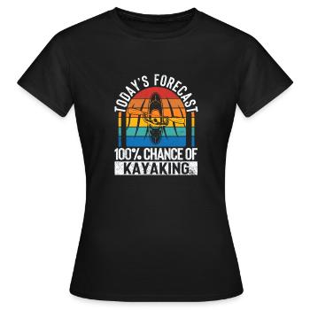 Drôle de kayak Nautique La prédiction d’aujourd’hui 100% Chance - T-shirt Femme - noir - Devant - AI Model Female 172 dark (172cm)