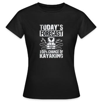 La prédiction d’aujourd’hui 100% de chances de faire du kayak - T-shirt Femme - noir - Devant - AI Model Female 172 dark (172cm)