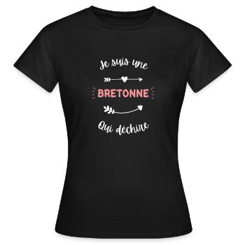 Je suis une bretonne qui déchire - T-shirt Femme - noir - Devant - AI Model Female 172 dark (172cm)