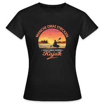 Kanu Manche Omas stricken coole Omas fahren Kajak - Frauen T-Shirt - Schwarz - Vorne - AI Model Female 172 dark (172cm)