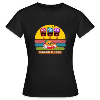 Summer is here - Women's T-Shirt - black - Front - AI Model Female 172 dark (172cm)