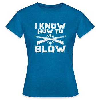 Funny hunt for hunters - Women's T-Shirt - antique blue sapphire heather - Front - AI Model Female 172 dark (172cm)