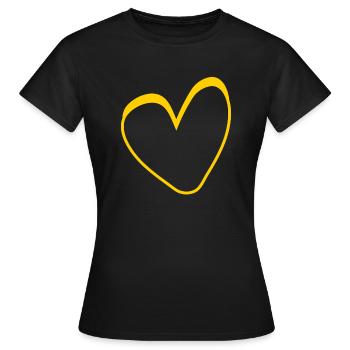 Gelbes Herz Simpel Design - Frauen T-Shirt - Schwarz - Vorne - AI Model Female 172 dark (172cm)