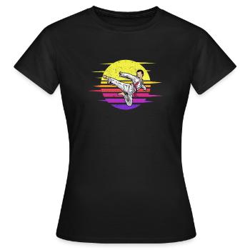 Karate Athlet Sparring Kampfsport Kämpfer Asien - Frauen T-Shirt - Schwarz - Vorne - AI Model Female 172 dark (172cm)