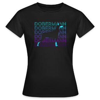 Dobermann Retro Geschenk - Frauen T-Shirt - Schwarz - Vorne - AI Model Female 172 dark (172cm)