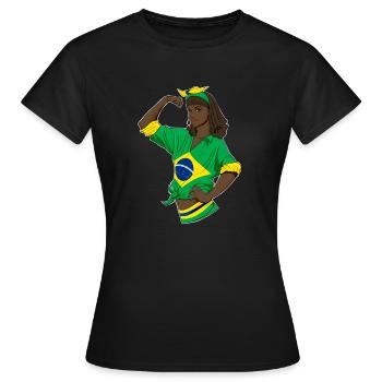 Fille brésilienne incassable I Héritage brésilien - T-shirt Femme - noir - Devant - AI Model Female 172 dark (172cm)