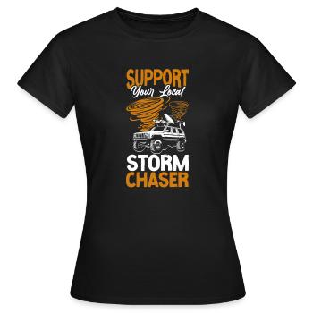 Storm Chaser Hurricane Meteorology - Frauen T-Shirt - Schwarz - Vorne - AI Model Female 172 dark (172cm)