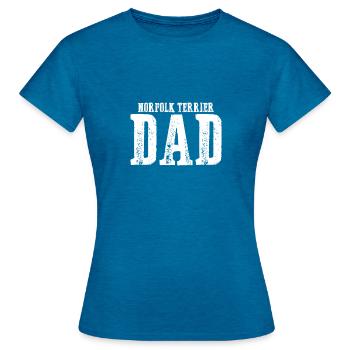 Norfolk Terrier Dad - Frauen T-Shirt - Antikblaues Saphir meliert - Vorne - AI Model Female 172 dark (172cm)