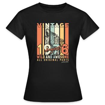 Baujahr 1976 Im August - Frauen T-Shirt - Schwarz - Vorne - AI Model Female 172 dark (172cm)