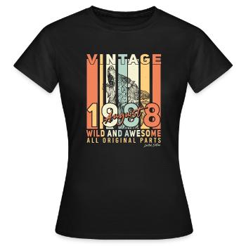 Août 1988 Vœux d’anniversaire - T-shirt Femme - noir - Devant - AI Model Female 172 dark (172cm)