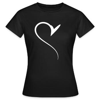 Halbes Weises Herz Simpel - Frauen T-Shirt - Schwarz - Vorne - AI Model Female 172 dark (172cm)