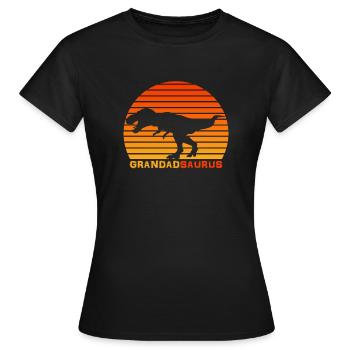 Grandad Dinosaur Grandadsaurus For Grandad - Women's T-Shirt - black - Front - AI Model Female 172 dark (172cm)