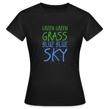 Vert Herbe Verte Bleu Bleu Ciel Bleu - T-shirt Femme - noir - Devant - AI Model Female 172 dark (172cm)