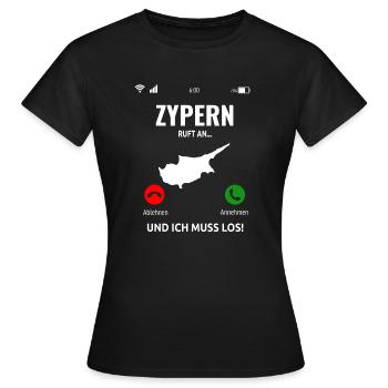 Zypern Cyprus Mittelmeer Insel Urlaub Idee - Frauen T-Shirt - Schwarz - Vorne - AI Model Female 172 dark (172cm)