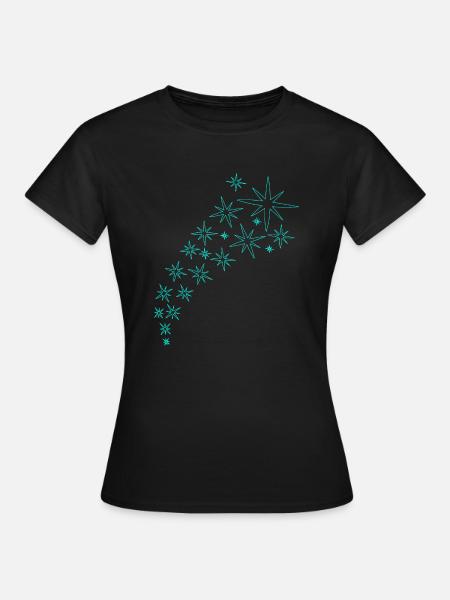 Sternenbogen Mintgrünes Design - Frauen T-Shirt - Schwarz