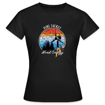 Énergie pure - Énergie éolienne - T-shirt Femme - noir - Devant - AI Model Female 172 dark (172cm)