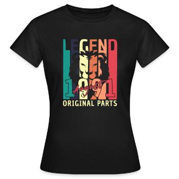 Vœux d’anniversaire pour août 1991 - T-shirt Femme - noir - Devant - AI Model Female 172 dark (172cm)