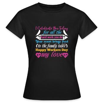 Tag der glücklichen Arbeit - Frauen T-Shirt - Schwarz - Vorne - AI Model Female 172 dark (172cm)
