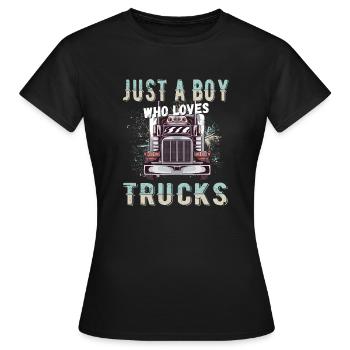 just a boy who loves trucks - Women's T-Shirt - black - Front - AI Model Female 172 dark (172cm)