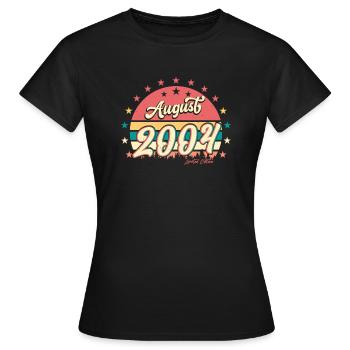 2004 Finally of legal age in August - Women's T-Shirt - black - Front - AI Model Female 172 dark (172cm)