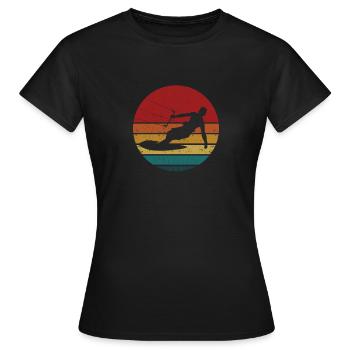 Kiteboard Silhouette Kitesurf Kiteboard Kite - T-shirt Femme - noir - Devant - AI Model Female 172 dark (172cm)