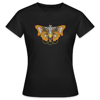 Cyborg Butterfly Cyber-Punk Cyber Esthétique - T-shirt Femme - noir - Devant - AI Model Female 172 dark (172cm)