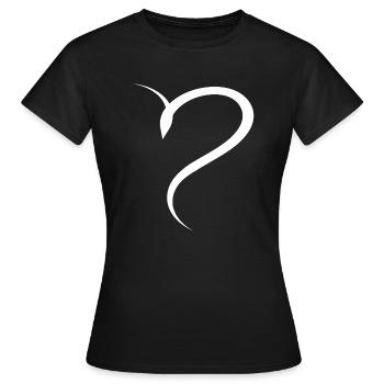 Halbes Weises Herz Simpel - Frauen T-Shirt - Schwarz - Vorne - AI Model Female 172 dark (172cm)