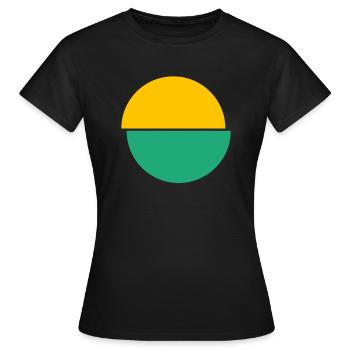 Geteilter Kreise Gelbes Und Grünes Design - Frauen T-Shirt - Schwarz - Vorne - AI Model Female 172 dark (172cm)