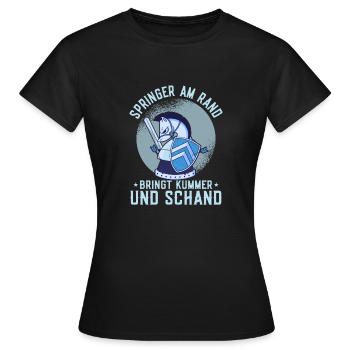 Springer on the edge brings grief and shame figures - Women's T-Shirt - black - Front - AI Model Female 172 dark (172cm)