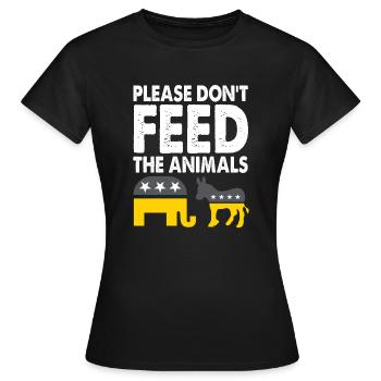 Libertarian Please Don't Feed The Animals - Women's T-Shirt - black - Front - AI Model Female 172 dark (172cm)