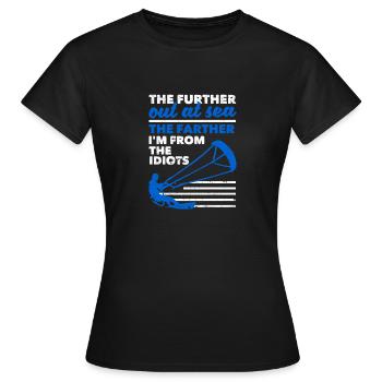 The further out on the sea, the further I am - Women's T-Shirt - black - Front - AI Model Female 172 dark (172cm)