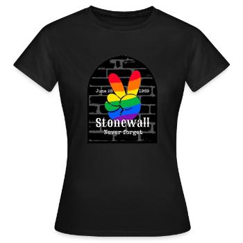 Stonewall 28. Juni 1969 - Vergessen. - Frauen T-Shirt - Schwarz - Vorne - AI Model Female 172 dark (172cm)